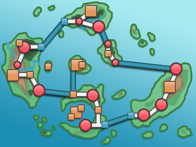 Map of the New Logora Region, Route NL13 / Xybryle Bridge marked